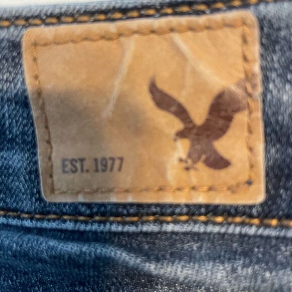American Eagle Skinny Super Stretch Jeans Blue Medium Wash Denim Low Rise 0 - Picture 4 of 7